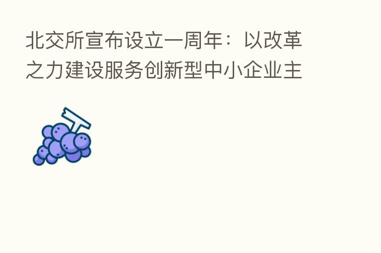 北交所宣布设立一周年：以改革之力建设服务创新型中小企业主阵地