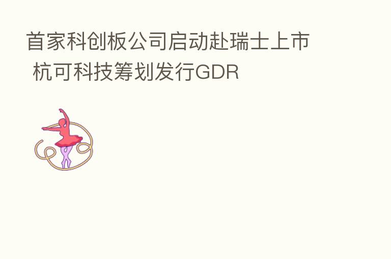 首家科创板公司启动赴瑞士上市 杭可科技筹划发行GDR
