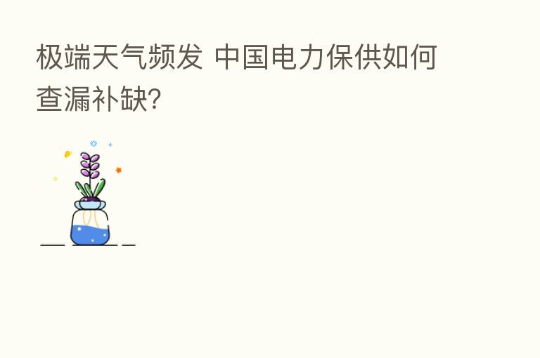 极端天气频发 中国电力保供如何查漏补缺？