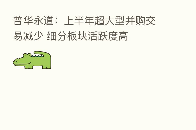 普华永道:上半年超大型并购交易减少 细分板块活跃度高