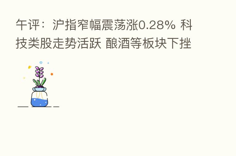 午评：沪指窄幅震荡涨0.28% 科技类股走势活跃 酿酒等板块下挫