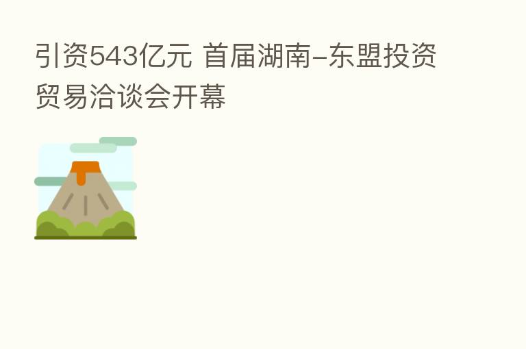 引资543亿元 首届湖南-东盟投资贸易洽谈会开幕