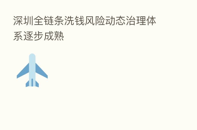 深圳全链条洗前风险动态治理体系逐步成熟