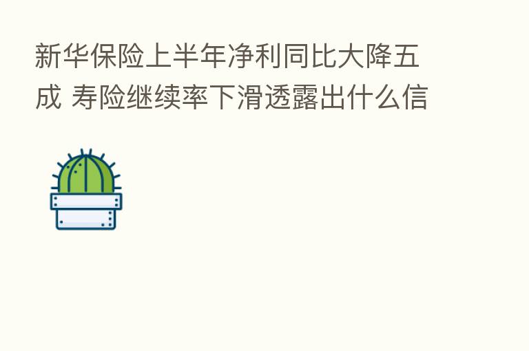 新华      上半年净利同比大降五成 寿险继续率下滑透露出什么信号？
