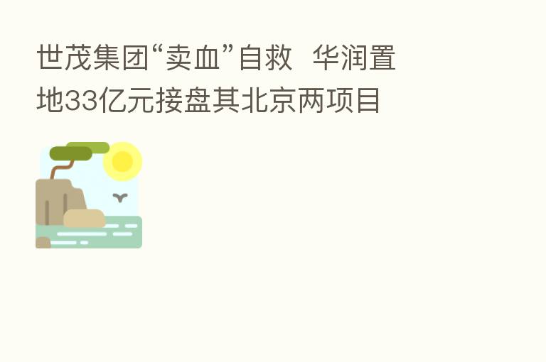 世茂集团“卖血”自救 华润置地33亿元接盘其北京两项目