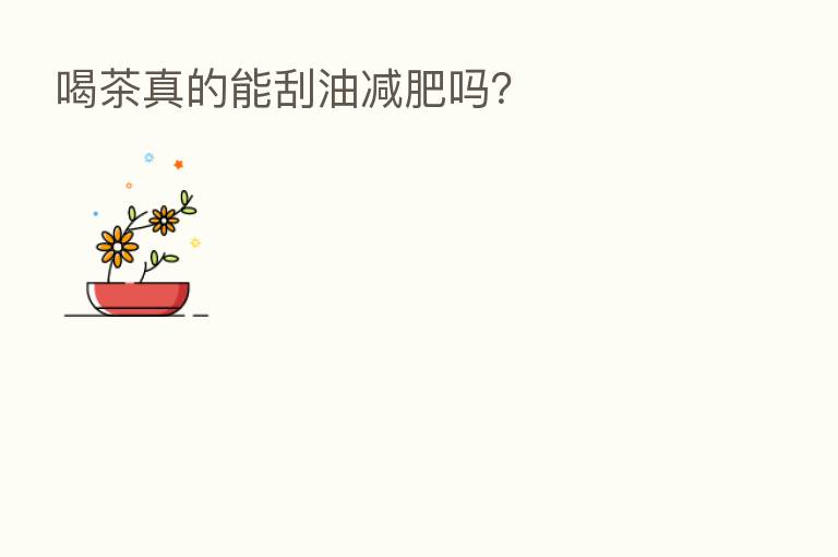 喝茶真的能刮油减肥吗?