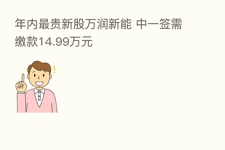 年内 贵新股万润新能 中一签需缴款14.99万元