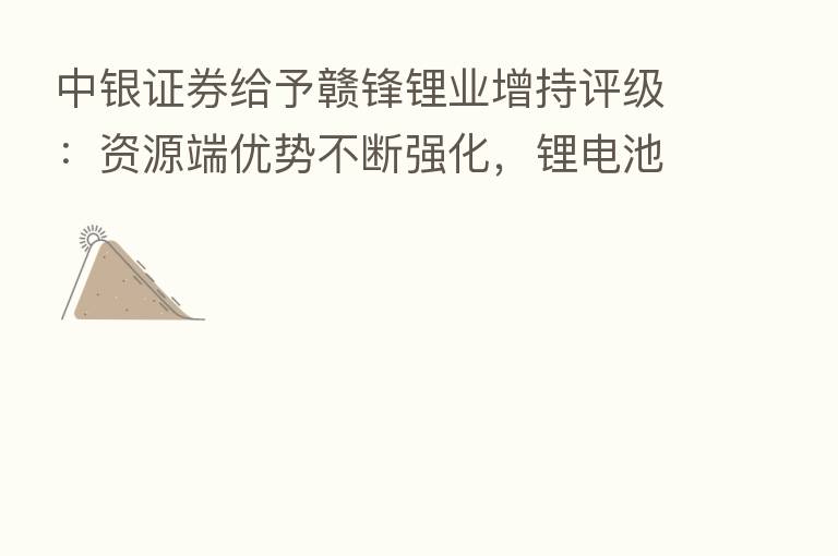 中银证券给予赣锋锂业增持评级：资源端优势不断强化，锂电池业务布局加速