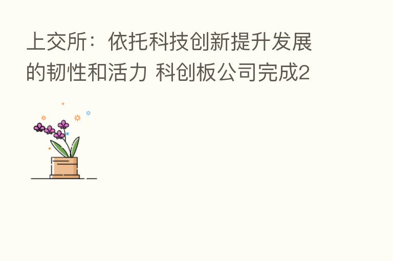 上交所:依托科技创新提升发展的韧性和活力 科创板公司完成2022年半年度报告披露