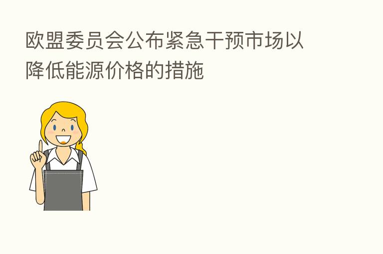 欧盟委员会公布紧急干预市场以降低能源价格的措施