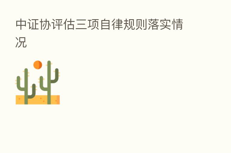 中证协评估三项自律规则落实情况