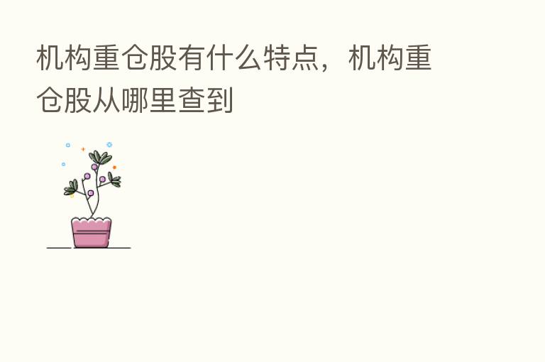 机构重仓股有什么特点，机构重仓股从哪里查到