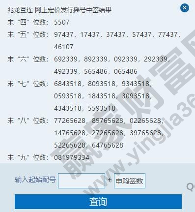 有配号是不是就中签了，中签配号怎么匹配的