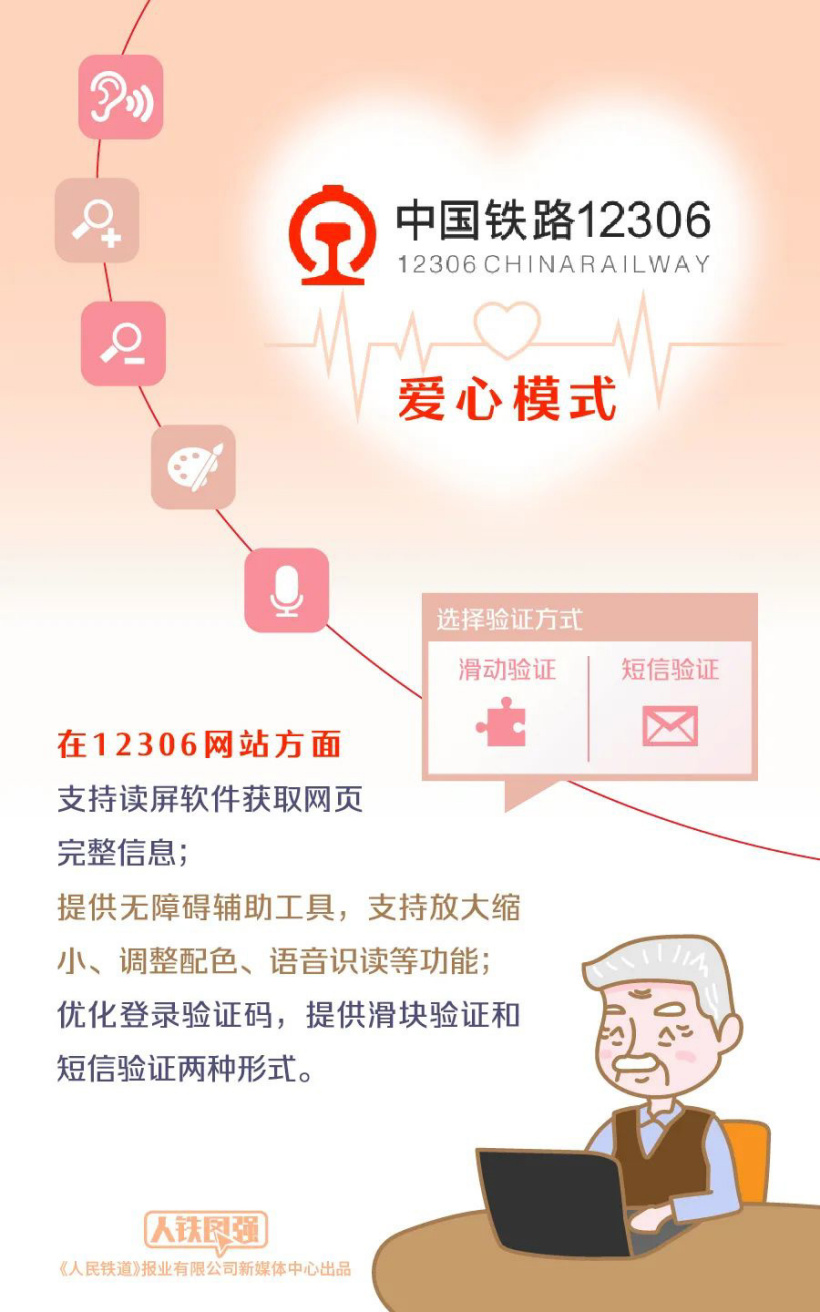 12306 网站适老化及无障碍改造相关功能今日正式上线运行