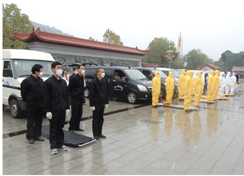 武汉7家殡仪馆举行反恐演习 确保不测时及时提供殡仪服务