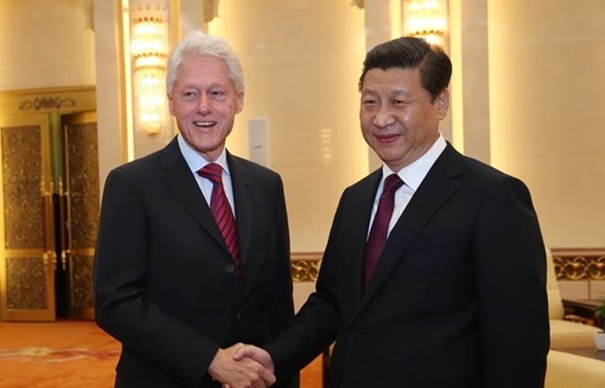 国家主席 18日会见美国前总统克林顿