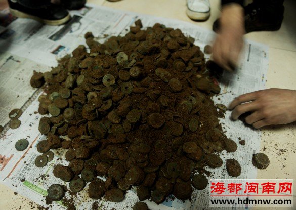 千枚，千年，宋朝古币，发现于惠安坝下村一在建地